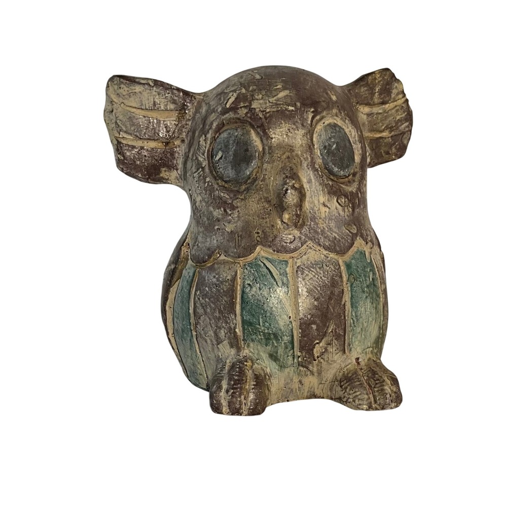 Terra Cotta Owl Sculpture Figurine Hard to Find - Picture 2 of 5